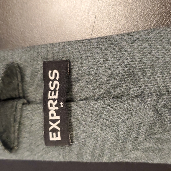 Express gray green palm tropical print tie - Picture 4 of 5